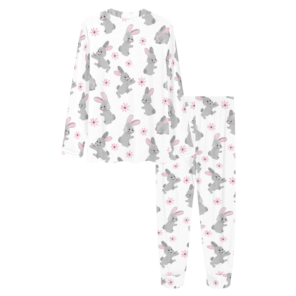 Watercolor cute rabbit pattern Women's All Over Print Pajama Set