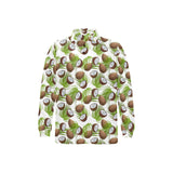 Coconut Pattern Print Design 04 Men's Long Sleeve Polo Shirt