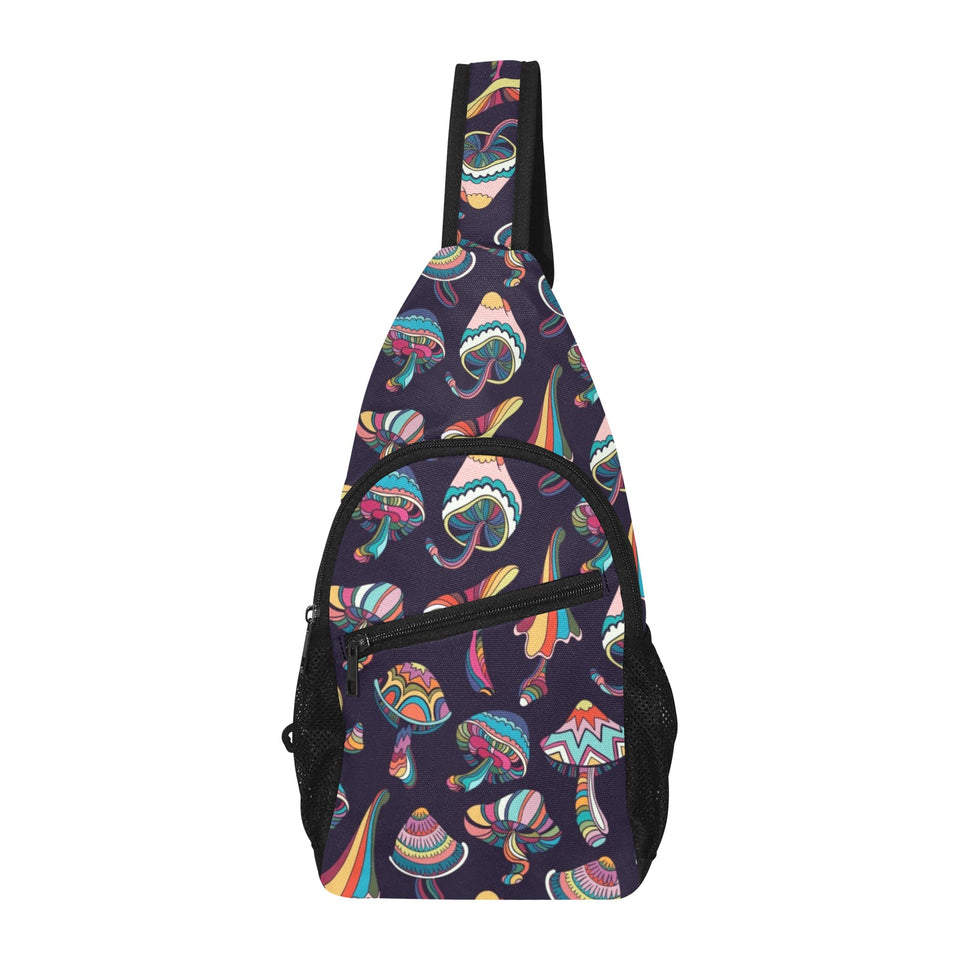 Colorful mushroom pattern All Over Print Chest Bag