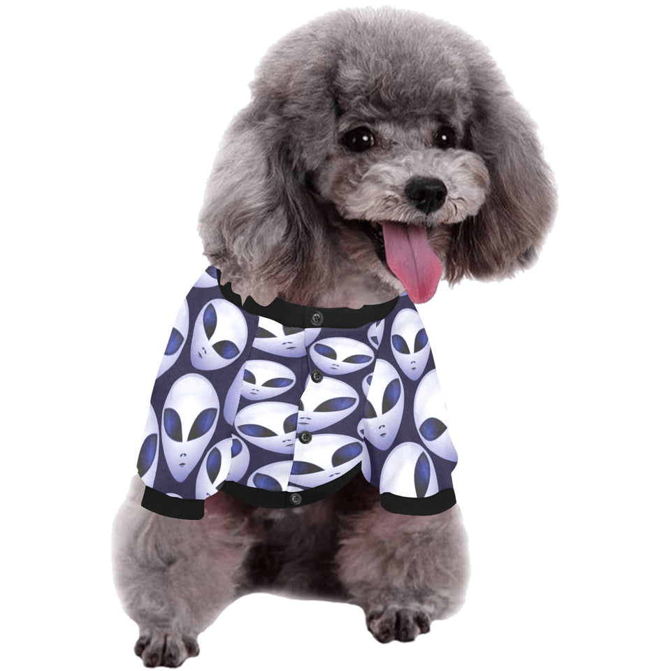 Alien Pattern Print Design 01 All Over Print Pet Dog Round Neck Fuzzy Shirt