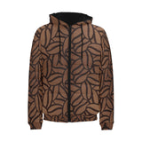 coffee bean pattern Men's Padded Hooded Jacket