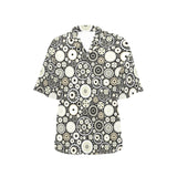 Gear Pattern Print Design 02 Women's All Over Print Hawaiian Shirt