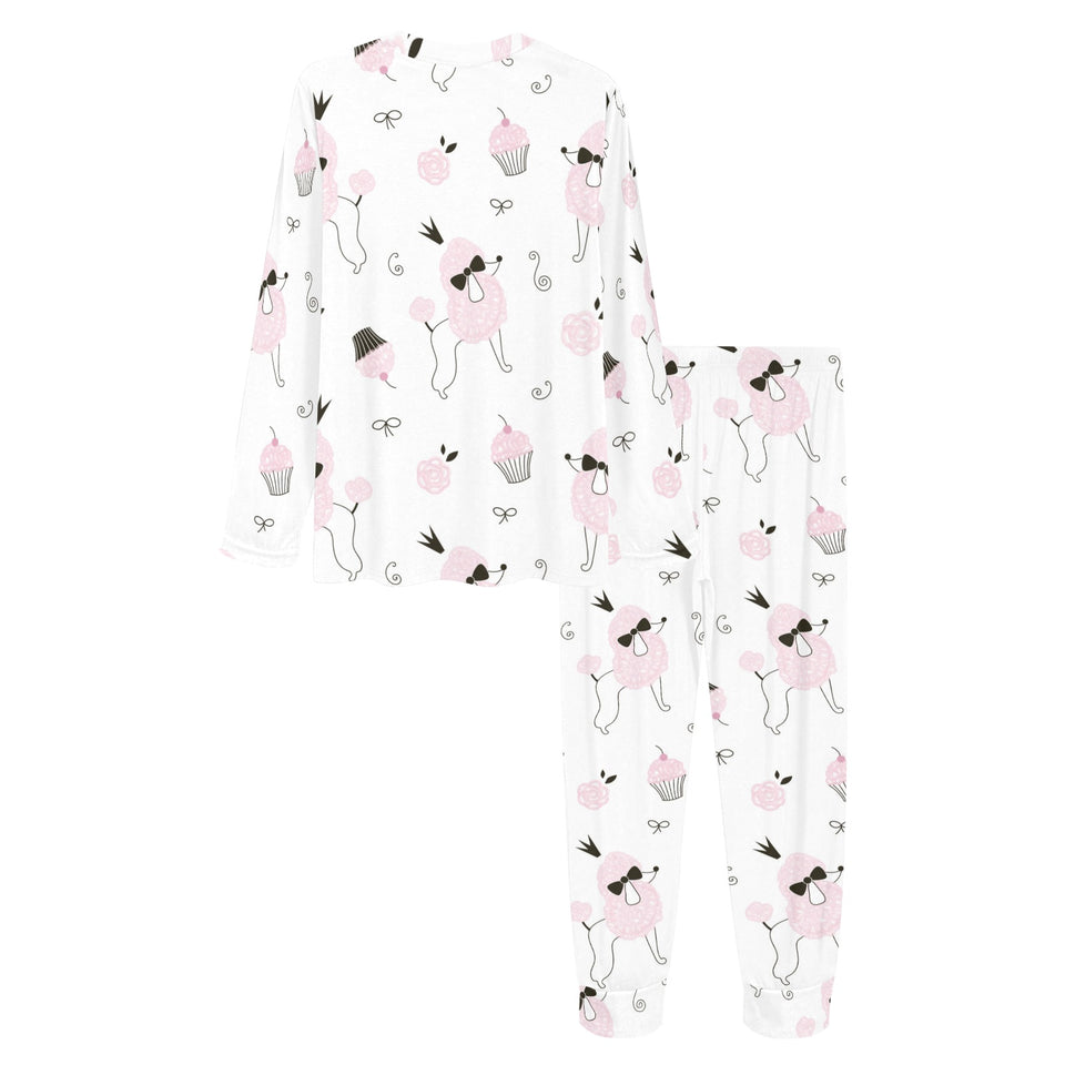 Poodle dog rose cake pattern Women's All Over Print Pajama Set