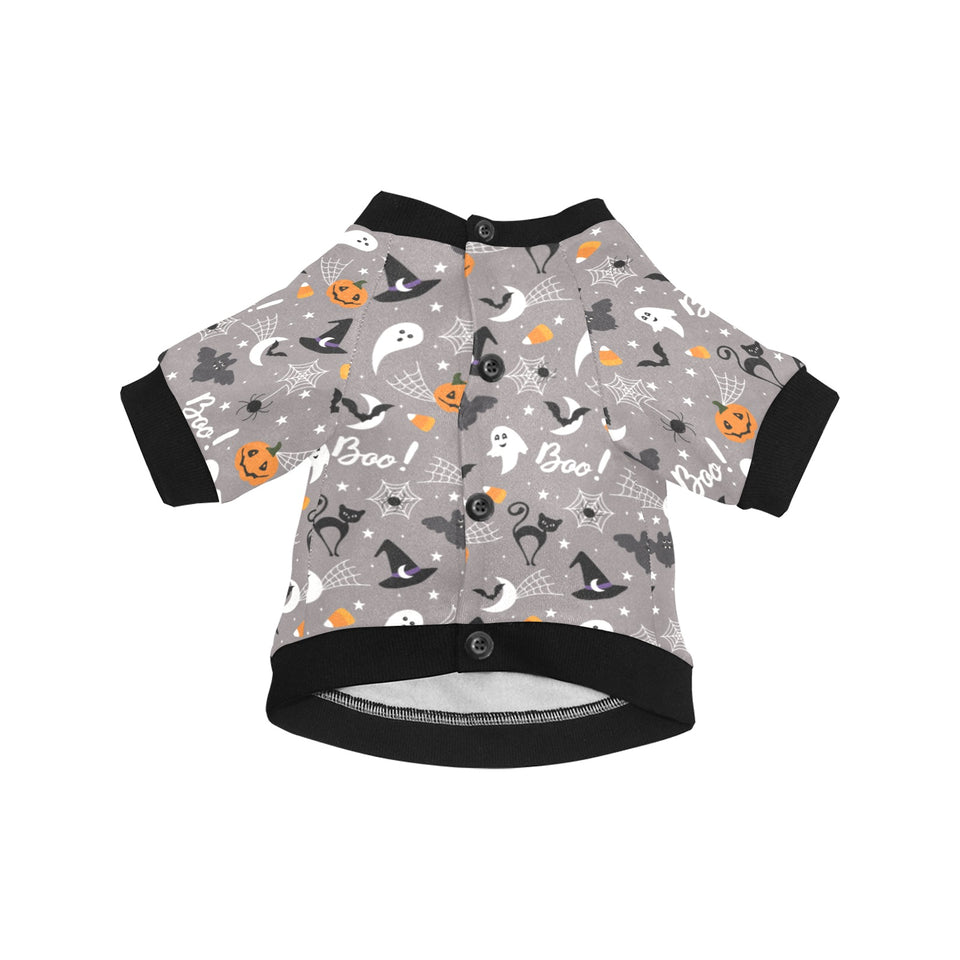 Halloween design pattern All Over Print Pet Dog Round Neck Fuzzy Shirt