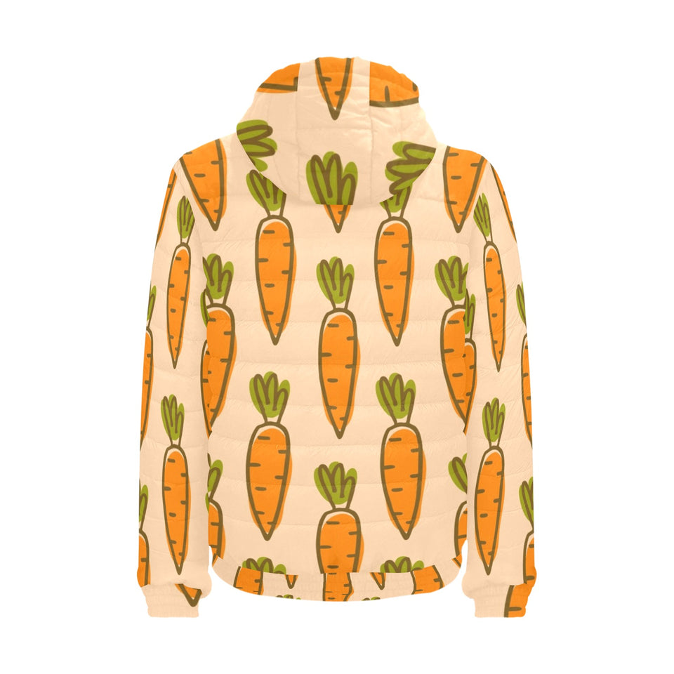 Carrot Pattern Print Design 04 Men's Padded Hooded Jacket