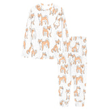 shiba inu dog pattern Women's All Over Print Pajama Set