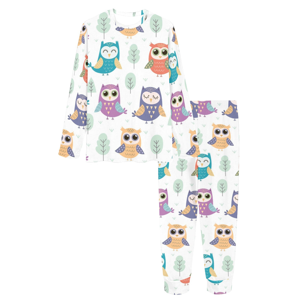 Cute owl pattern Women's All Over Print Pajama Set