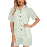 Cucumber pattern background Women's V-Neck Short Pajama Set