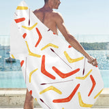 Waterclor boomerang Australian aboriginal ornament Beach Towel