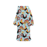 Rooster chicken cock snowfalke Blanket Robe with Sleeves