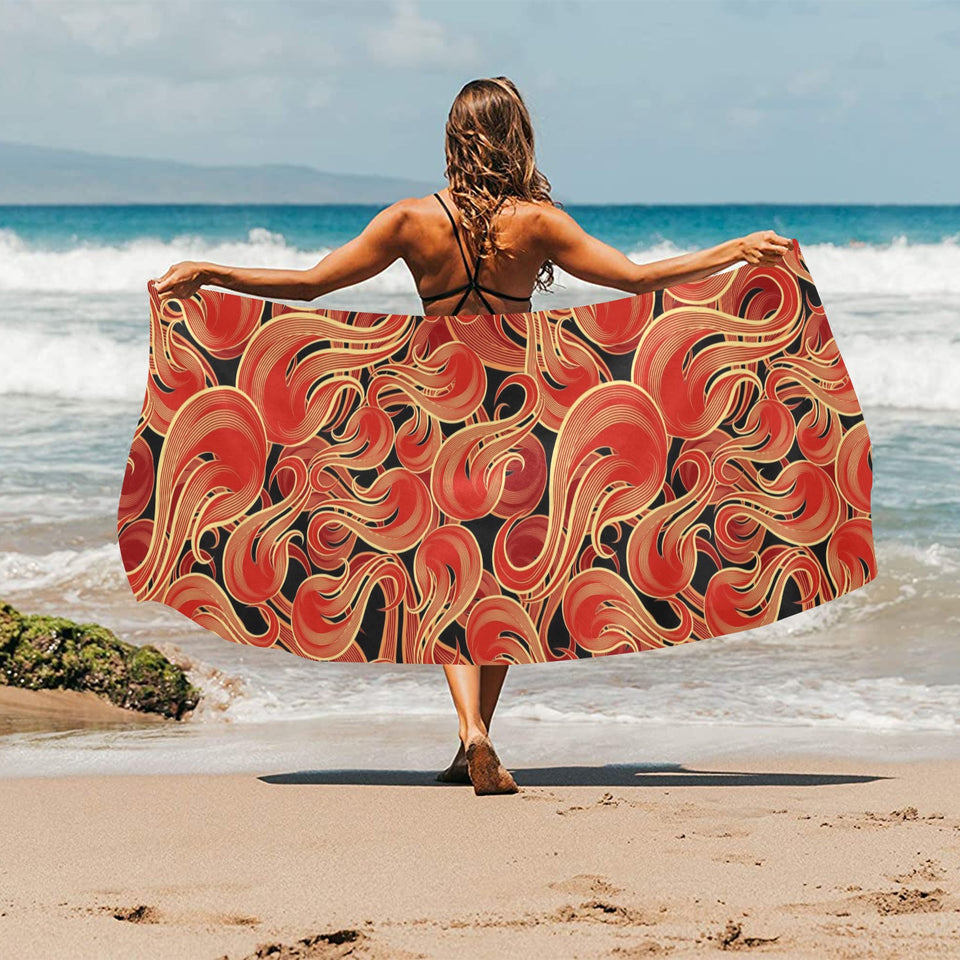 Fire flame pattern Beach Towel