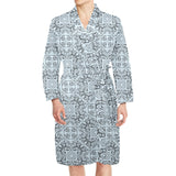 Traditional indian element pattern Men's Long Sleeve Belted Night Robe