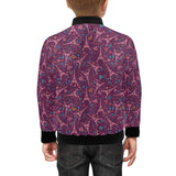 Eiffel Tower Heart Pattern Print Design 04 Kids' Boys' Girls' Bomber Jacket