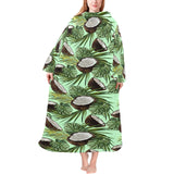 Coconut Pattern Print Design 02 Blanket Robe with Sleeves