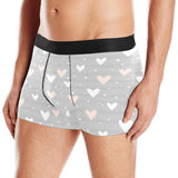 Heart pattern gray background Men's All Over Print Boxer Briefs Men's Underwear