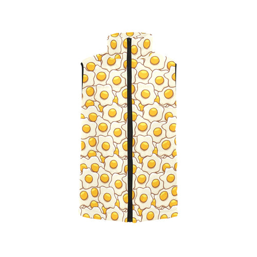 Fried Eggs Pattern Print Design 02 Women's Padded Vest