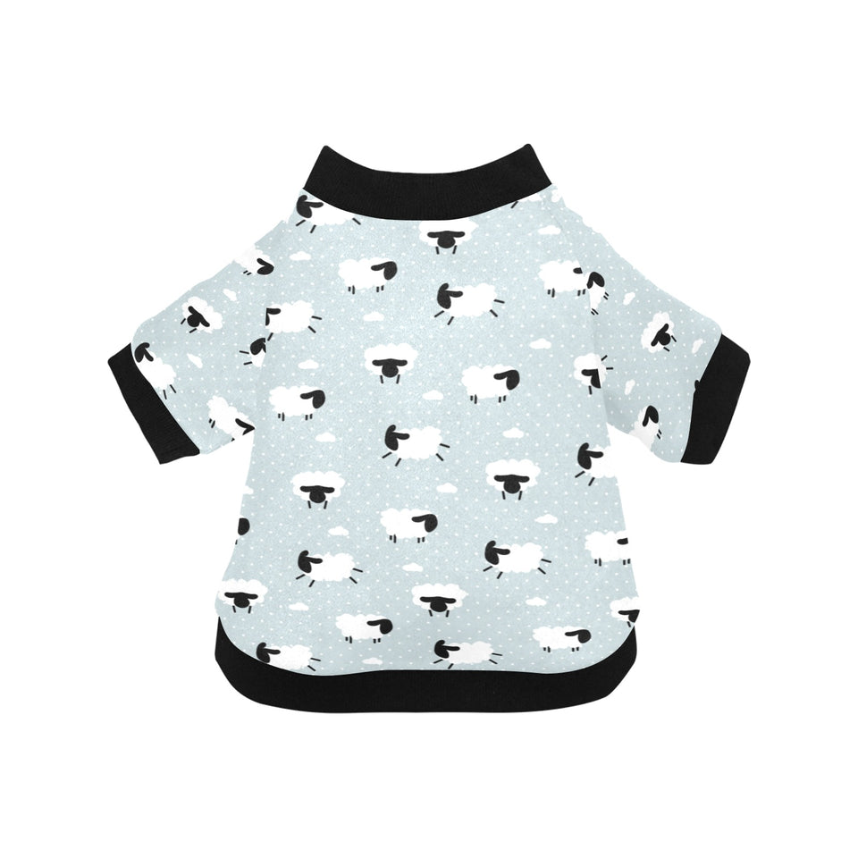 Sheep polka dot cloud pattern All Over Print Pet Dog Round Neck Fuzzy Shirt
