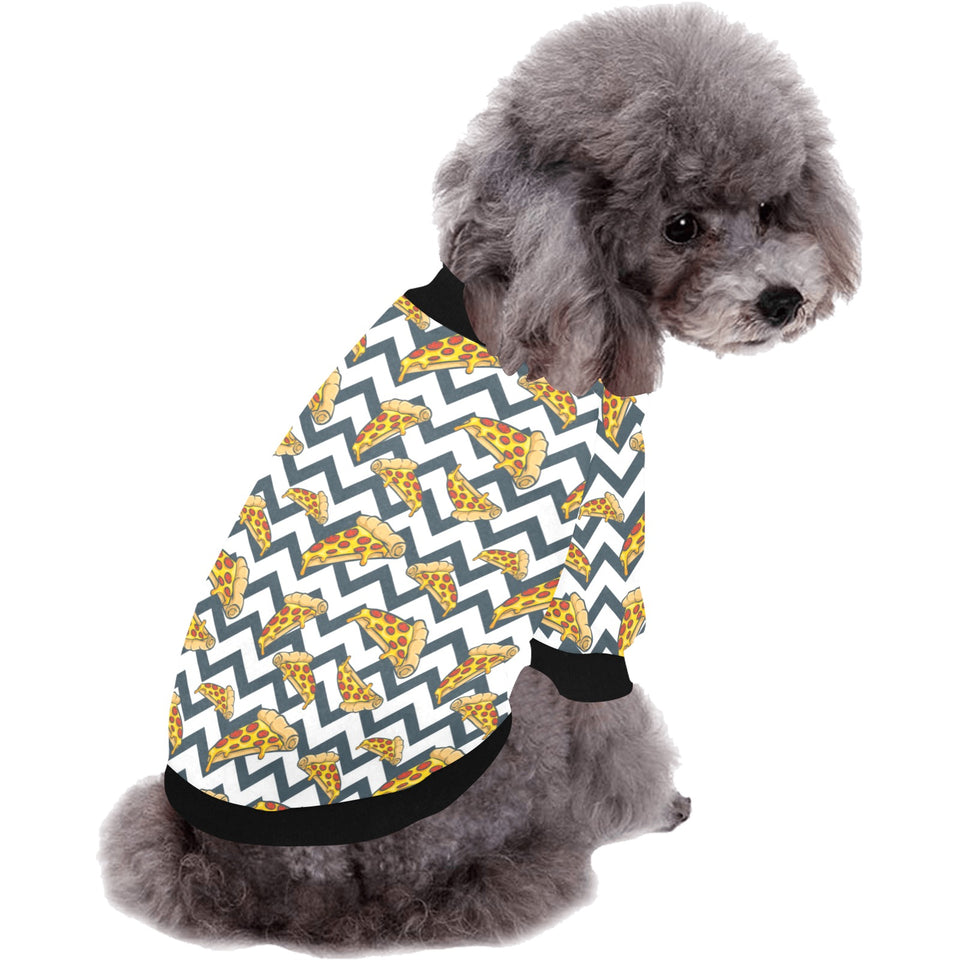 Pizza design pattern All Over Print Pet Dog Round Neck Fuzzy Shirt