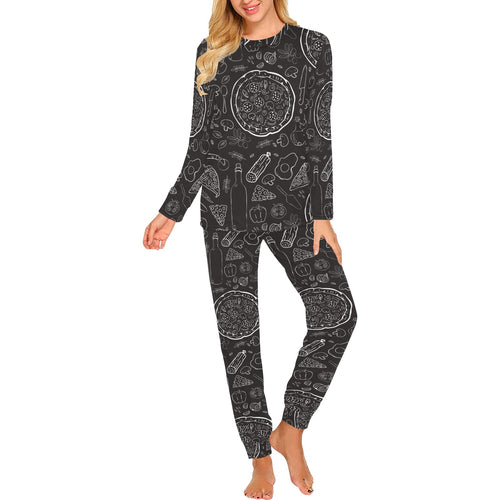 Pizza pattern Women's All Over Print Pajama Set