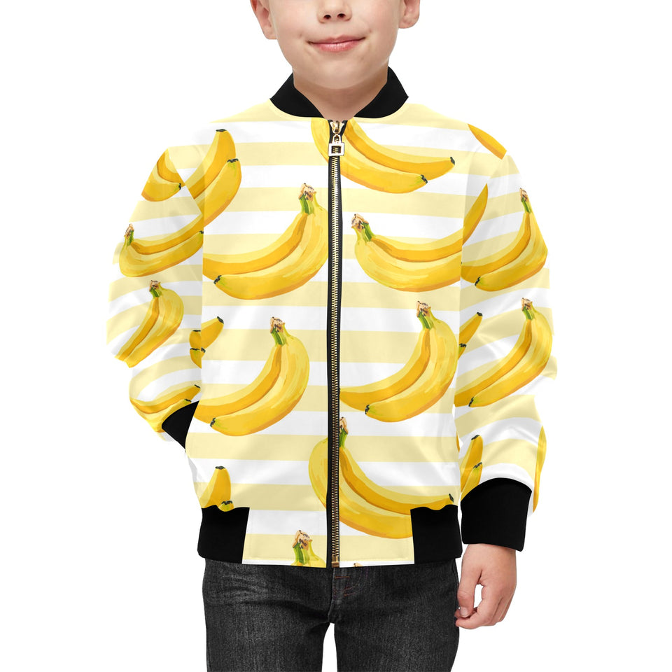 Banana pattern blackground Kids' Boys' Girls' Bomber Jacket