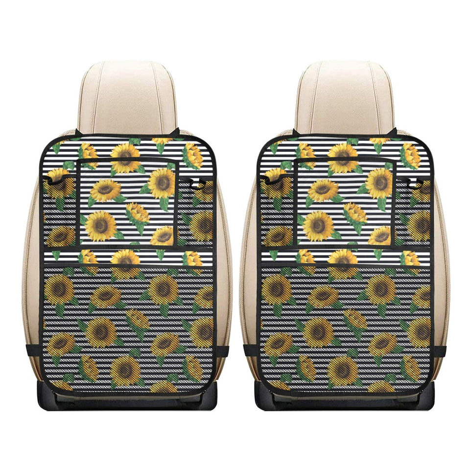 sunflowers ribbon background Car Seat Back Organizer