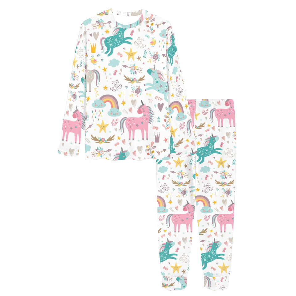 Colorful unicorn pattern Women's All Over Print Pajama Set