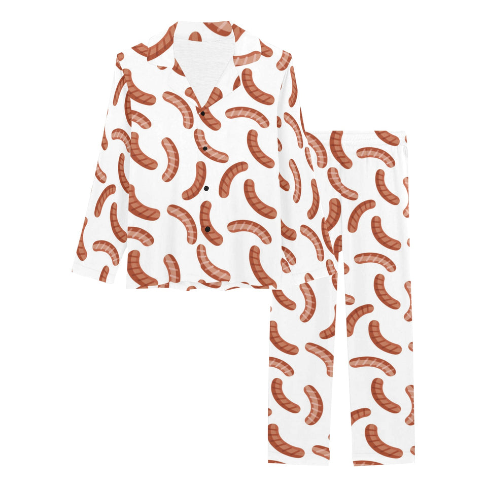 Sausage Pattern Print Design 04 Women's Long Pajama Set