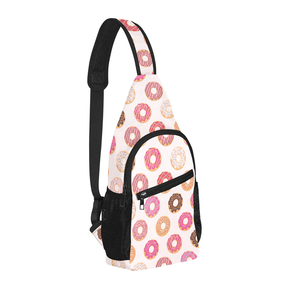 Colorful donut pattern All Over Print Chest Bag