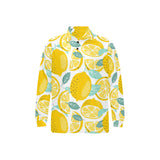 lemon design pattern Men's Long Sleeve Polo Shirt