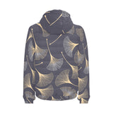 Gold ginkgo leaves Men's Padded Hooded Jacket