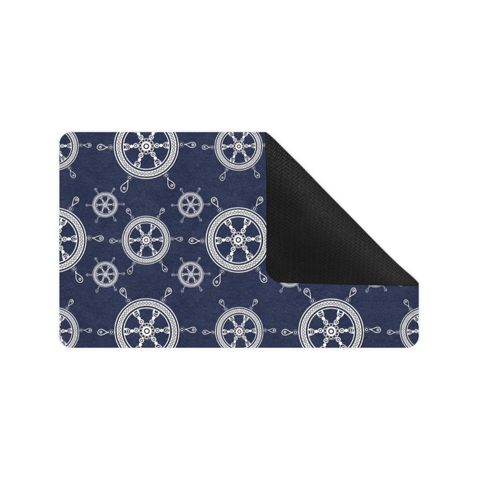 nautical steering wheel design pattern Doormat
