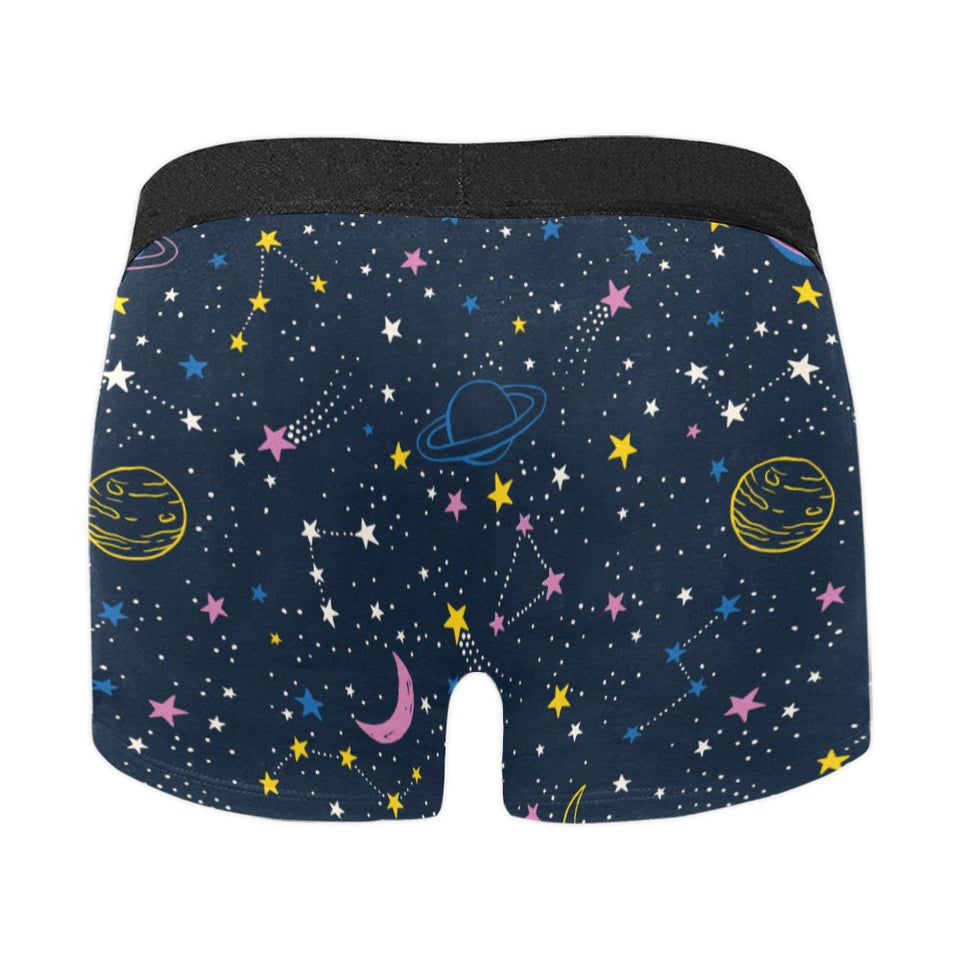 space pattern with planets, comets, constellations Men's All Over Print Boxer Briefs Men's Underwear