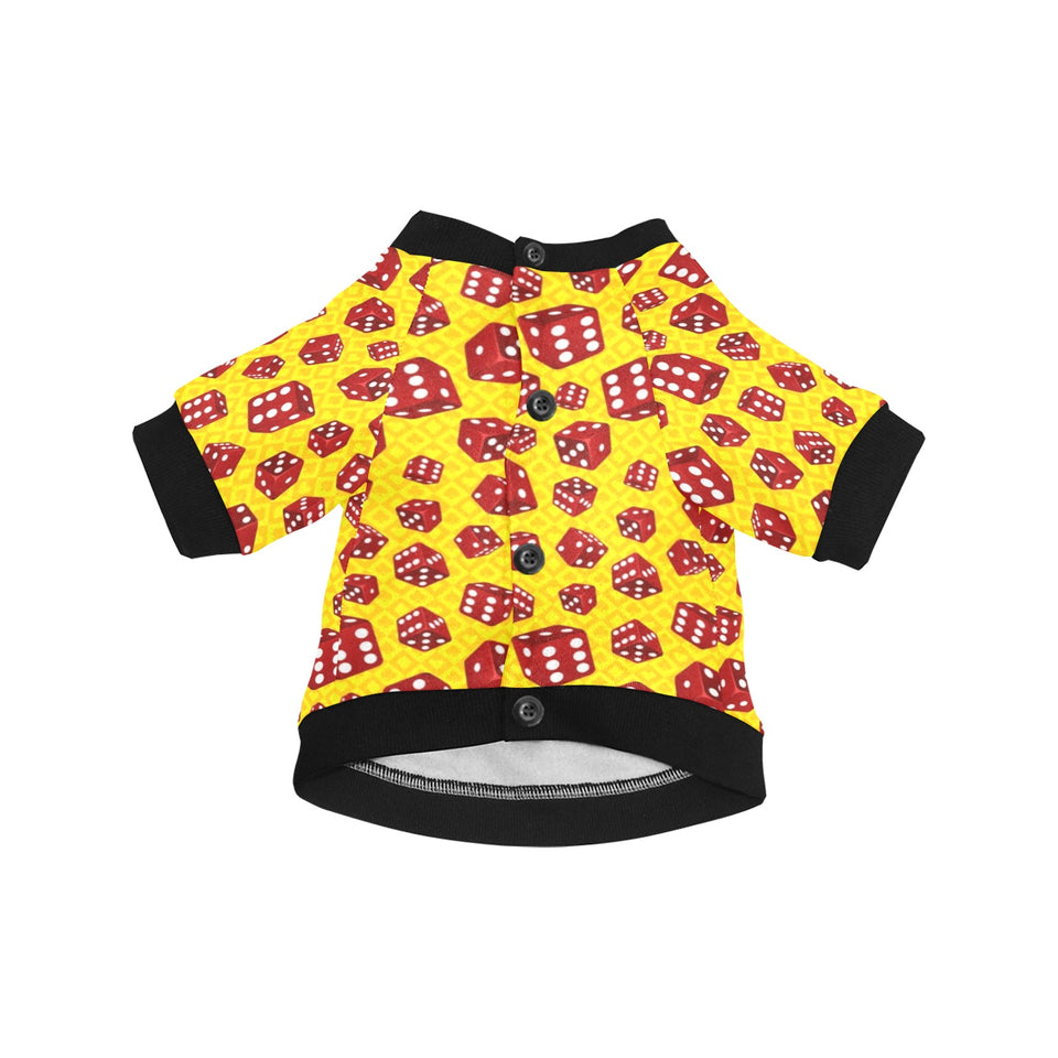 Dice Pattern Print Design 04 All Over Print Pet Dog Round Neck Fuzzy Shirt