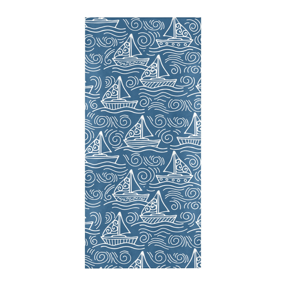 Hand drawn sailboat pattern Beach Towel