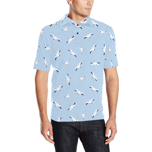 Seagull Pattern Print Design 02 Men's All Over Print Polo Shirt