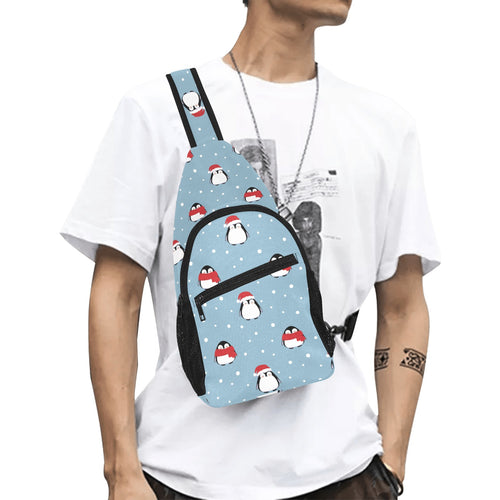 Cute penguin christmas snow pattern All Over Print Chest Bag