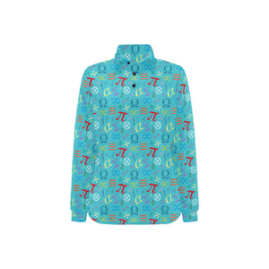 Math Pattern Print Design 02 Women's Long Sleeve Polo Shirt