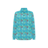Math Pattern Print Design 02 Women's Long Sleeve Polo Shirt