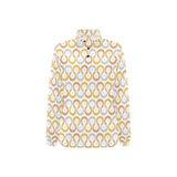 Horseshoes Pattern Print Design 03 Women's Long Sleeve Polo Shirt