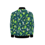 Lime ice flower pattern Kids' Boys' Girls' Bomber Jacket