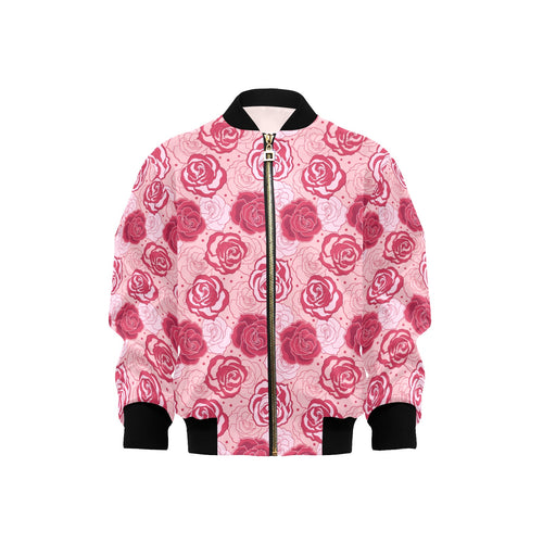 Rose Pattern Print Design 02 Kids' Boys' Girls' Bomber Jacket