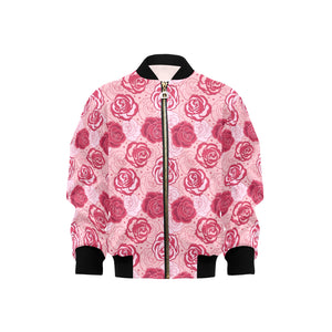 Rose Pattern Print Design 02 Kids' Boys' Girls' Bomber Jacket