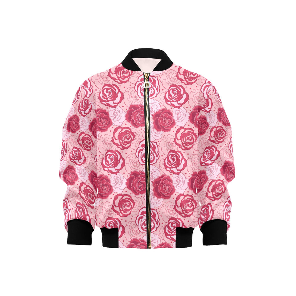 Rose Pattern Print Design 02 Kids' Boys' Girls' Bomber Jacket