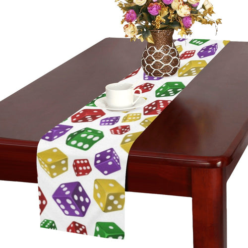 Dice Pattern Print Design 03 Table Runner