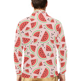 Watermelon pattern Men's Long Sleeve Polo Shirt