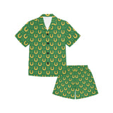 Horseshoes Pattern Print Design 05 Kids' Boys' Girls' V-Neck Short Pajama Set