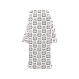 Hippopotamus Pattern Print Design 05 Blanket Robe with Sleeves