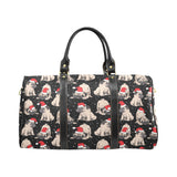 Christmas Pugs Santa_s red cap pattern Travel Bag
