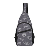 sushi pattern black background All Over Print Chest Bag