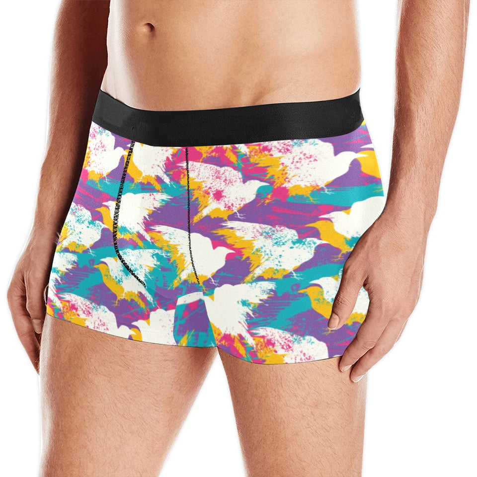 Colorful crow illustration pattern Men's All Over Print Boxer Briefs Men's Underwear